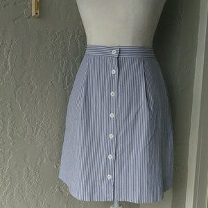 Vintage blue and white striped skirt